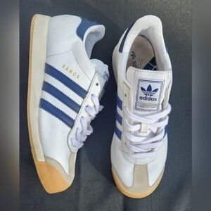 Adidas Samoa White and Navy Sneakers-Men